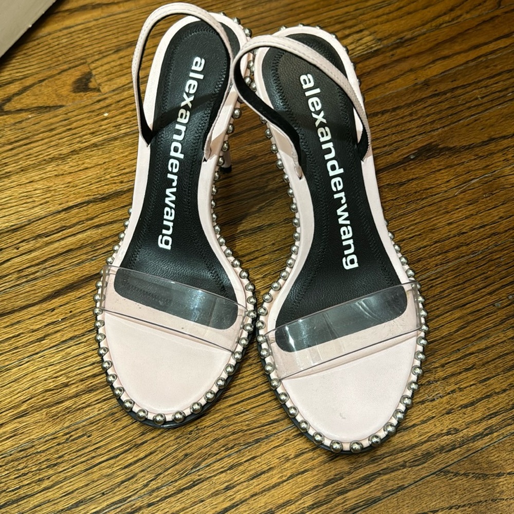 Alexander Wang Nova Studded Pink Clear Sandal Heels